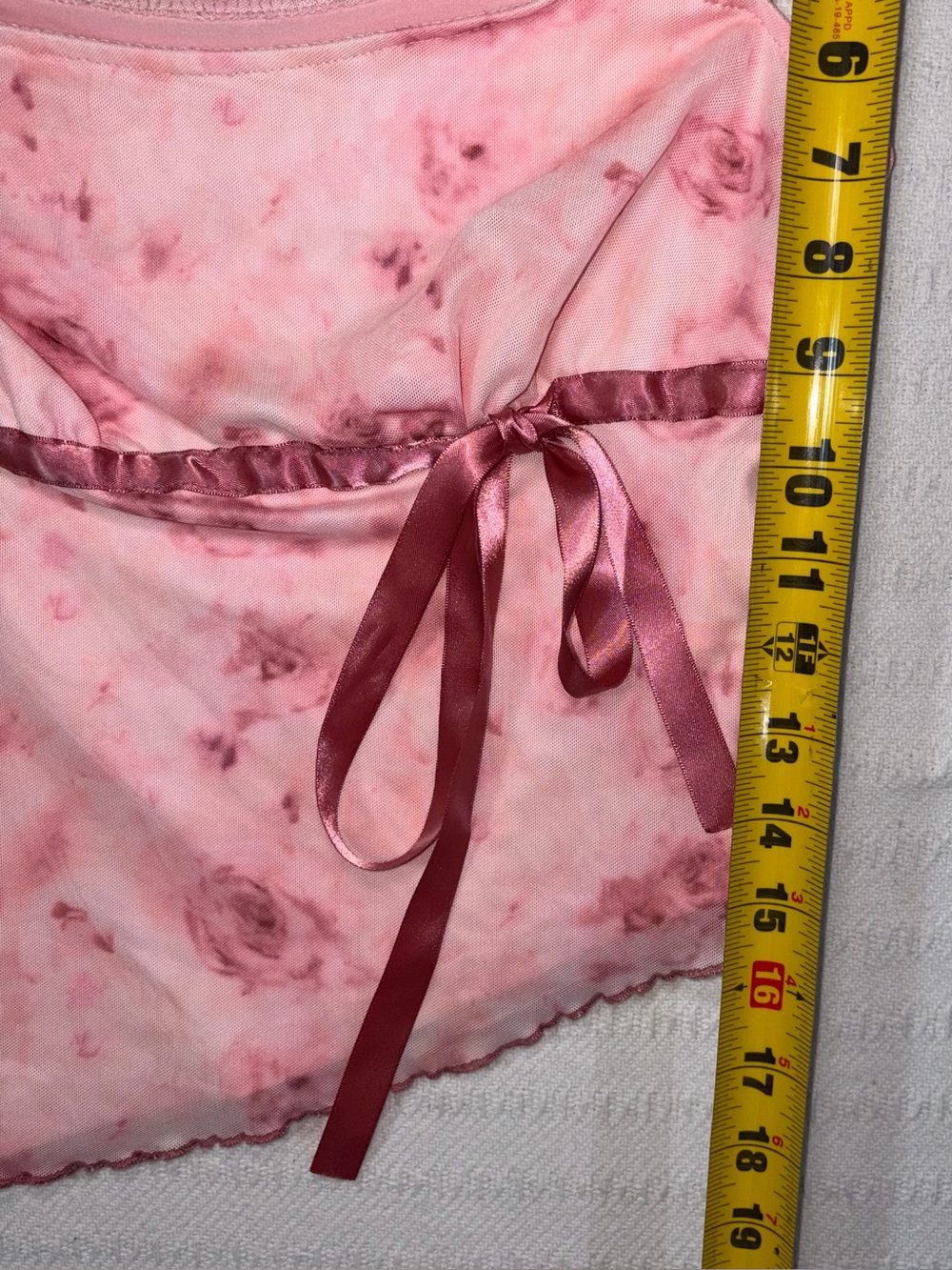 Womens Y2K Coquette Floral Asymmetrical Tank Top Size S Pink Ballet Fairy Girly - Picture 6 of 6